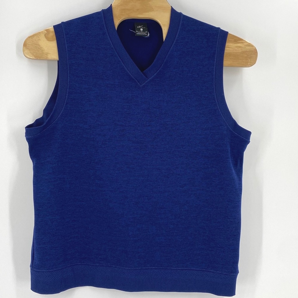 Nike Dri-FIT Vest Mens XL V-Neck Sweater Vest Royal Blue Golf Activewear Swoosh